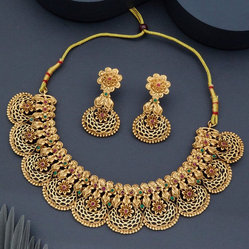 H K Fashion Gold Plated Austrian Stone Choker Necklace Set