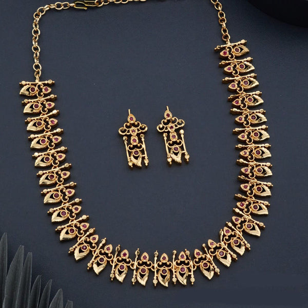 H K Fashion Gold Plated Austrian Stone Necklace Set