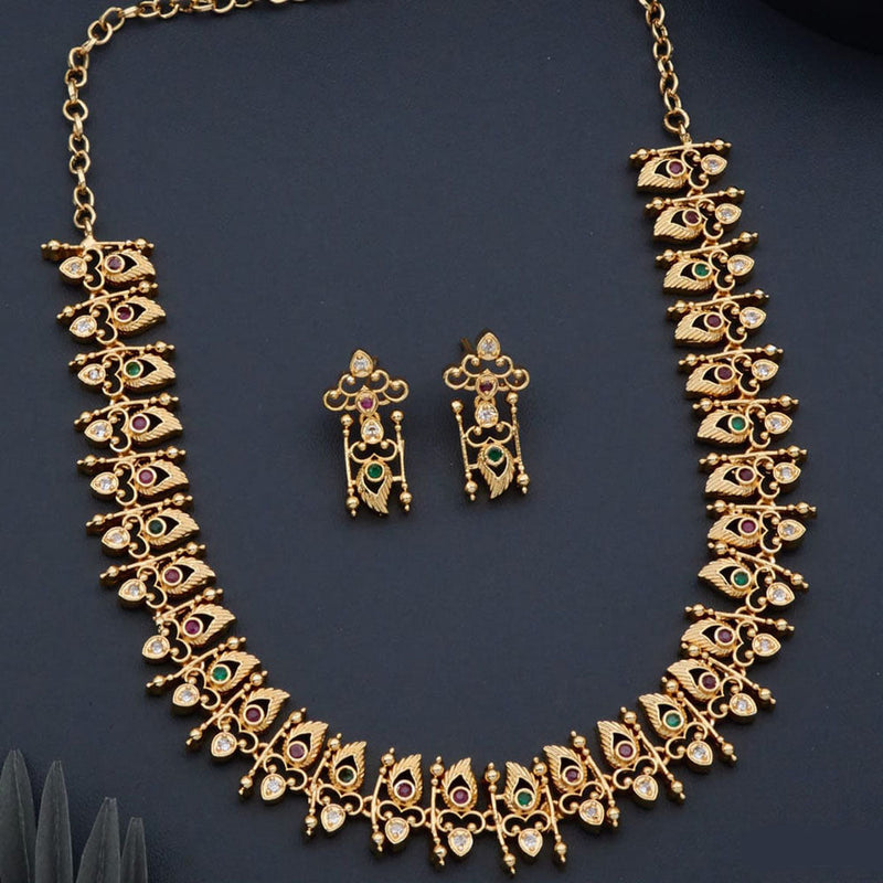 H K Fashion Gold Plated Austrian Stone Necklace Set