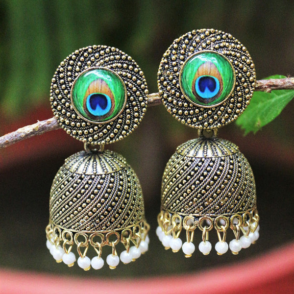 H K Fashion Gold Plated  Jhumki Earrings