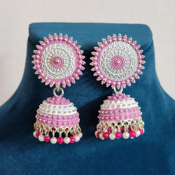 H K Fashion Gold Plated Pearls Jhumki Earrings