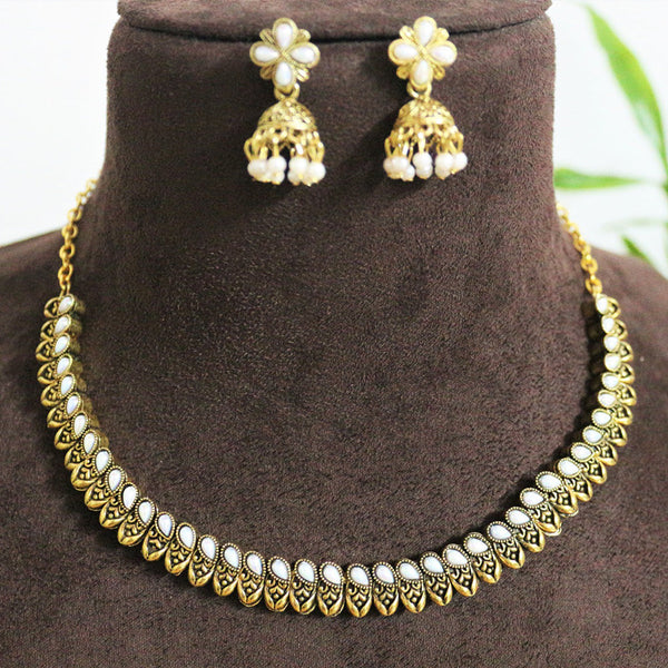 H K Fashion Gold Plated Crystal Stone Necklace Set