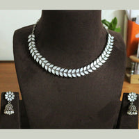 H K Fashion Oxidised Plated Mother Of Pearls Necklace Set