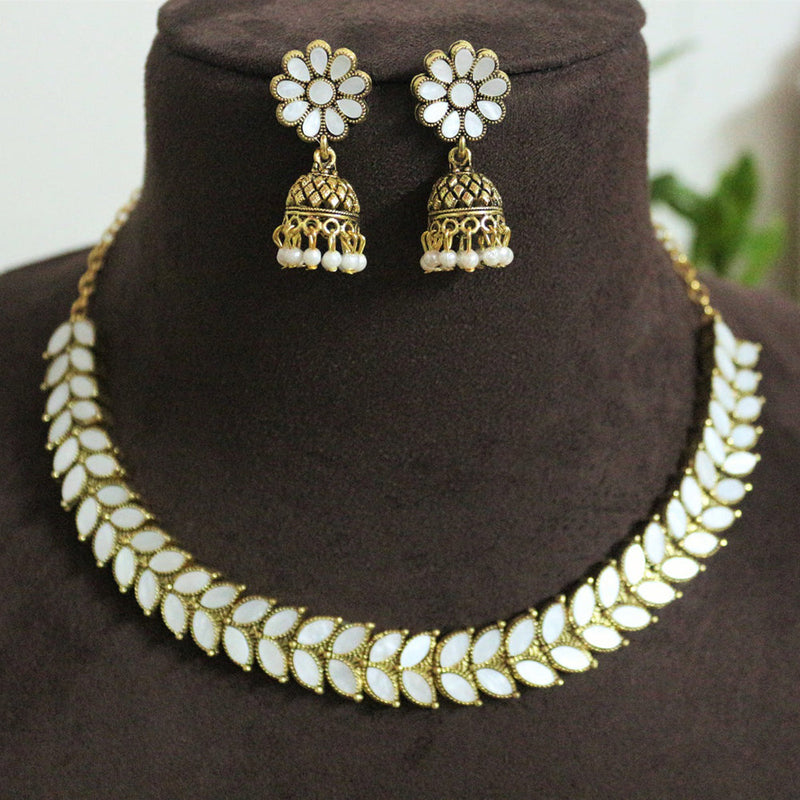 H K Fashion Gold Plated Mirror Necklace Set