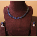 H K Fashion Oxidised Plated Crystal Stone Necklace Set