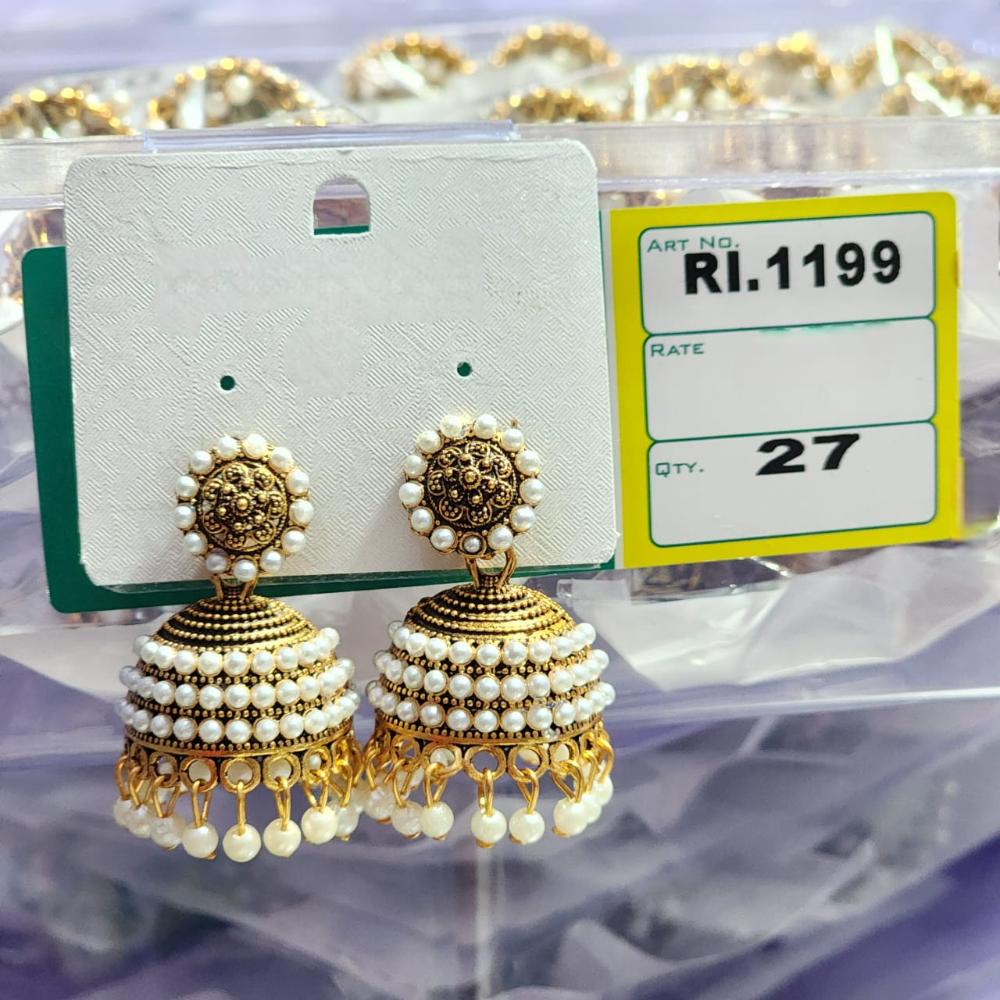 H K Fashion Gold Plated Pearl Jhumki Earrings