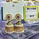 H K Fashion Gold Plated Pota And Pearl Jhumki Earrings 