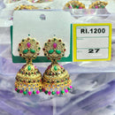 H K Fashion Gold Plated Pota And Pearl Jhumki Earrings 