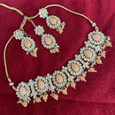 India Art Gold Plated Kundan Stone Necklace Set