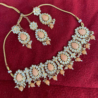 India Art Gold Plated Kundan Stone Necklace Set