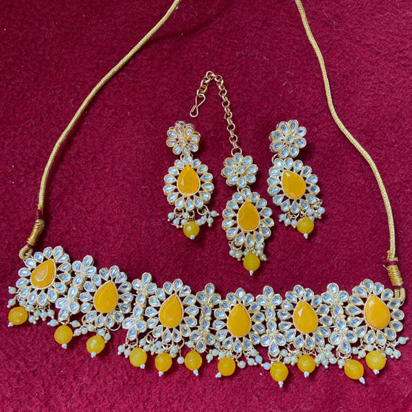 India Art Gold Plated Kundan Stone Necklace Set