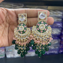 India Art Gold Plated Meenakari Dangler Earrings