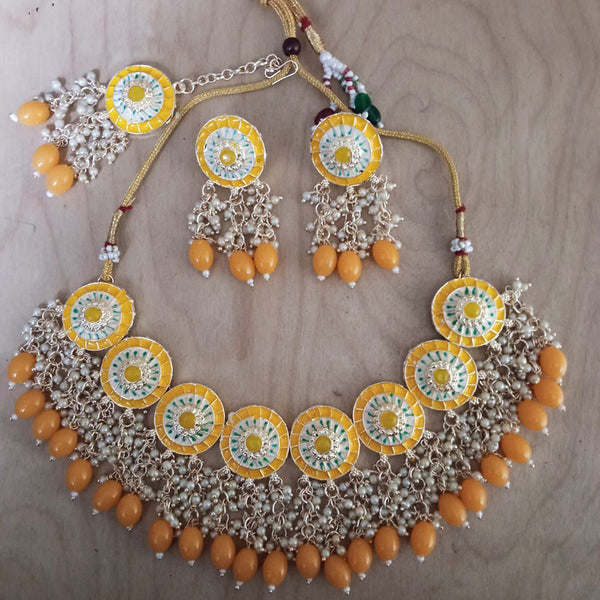 India Art Gold Plated Meenakari Necklace Set