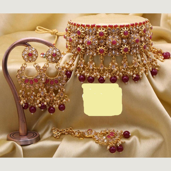 India Art Gold Plated Choker Necklace Set