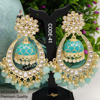 India Art Gold Plated Meenakari Jhumki Earrings