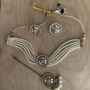 India Art Gold Plated Mirror Choker Necklace Set