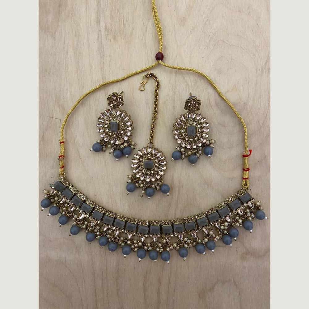 India Art Gold Plated Crystal Stone Necklace Set