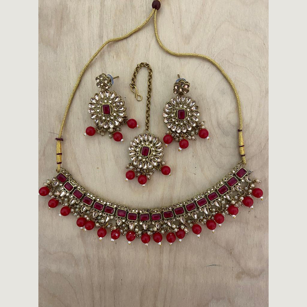 India Art Gold Plated Crystal Stone Necklace Set