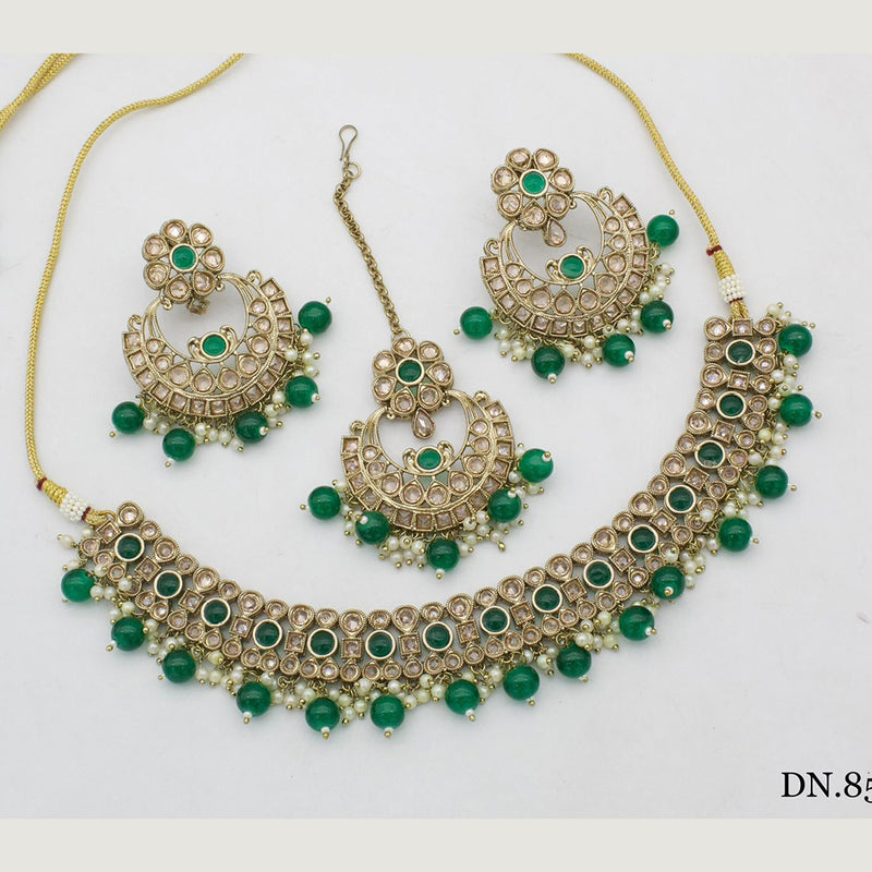 India Art Gold Plated Crystal Stone Necklace Set