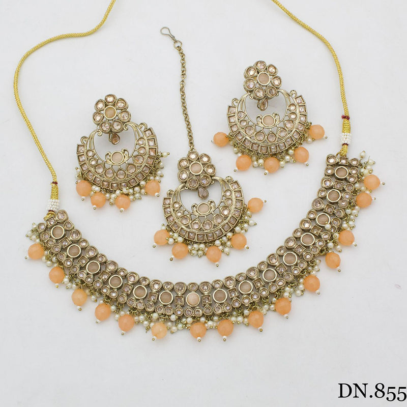 India Art Gold Plated Crystal Stone Necklace Set