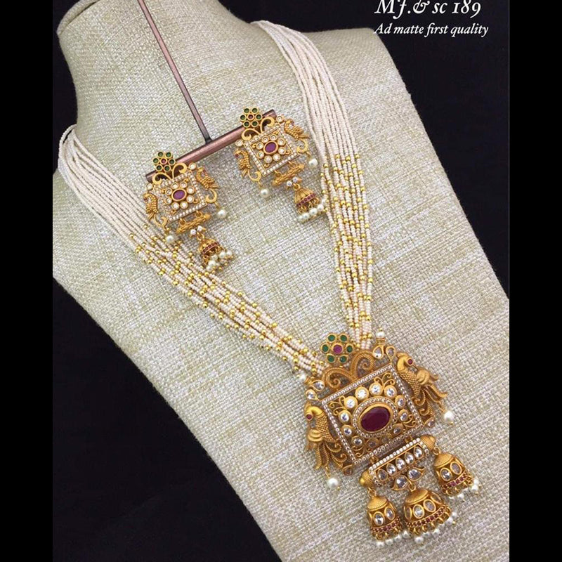 India Art Gold Plated Long Necklace Set