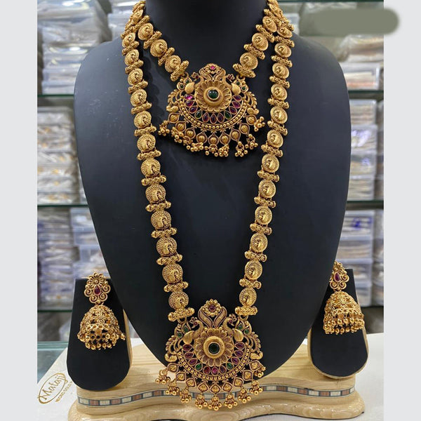 India Art Gold Plated Kundan Double Necklace Set