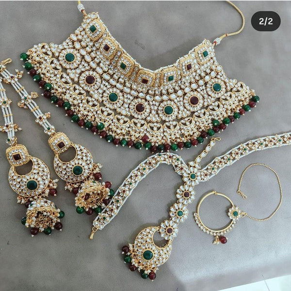 India Art Gold Plated Kundan Bridal Necklace Set
