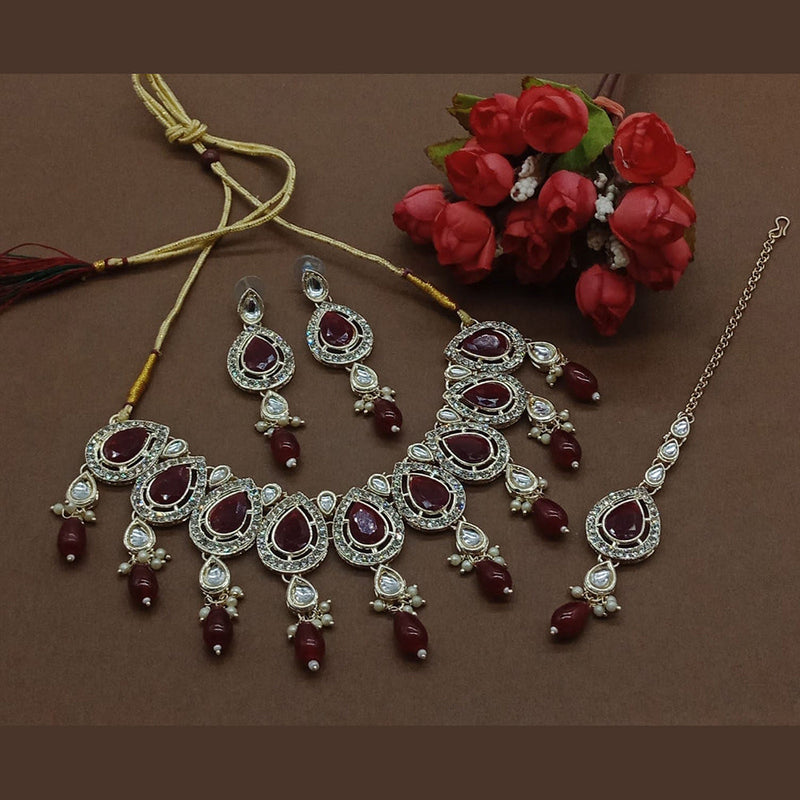 India Art Gold Plated Kundan Necklace Set