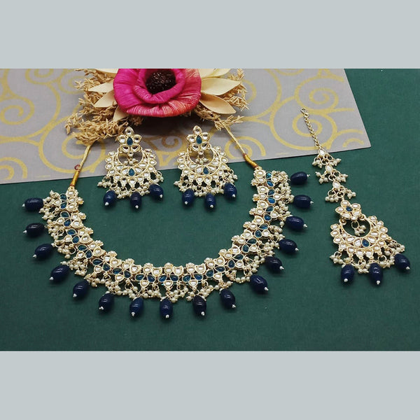 India Art Gold Plated Kundan Stone Necklace Set