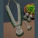 India Art Gold Plated Kundan Stone And Pearls Long Necklace Set