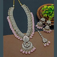 India Art Gold Plated Kundan Stone And Pearls Long Necklace Set