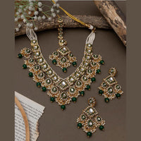 India Art Gold Plated Kundan Stone And Pearls Necklace Set