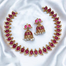 India Art Gold Plated Pota Stone Necklace Set