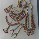 India Art Gold Plated Kundan Stone Beads And Meenakari Bridal Set