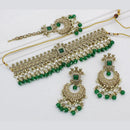 India Art Gold Plated Crystal Stone And Pearls Choker Necklace Set