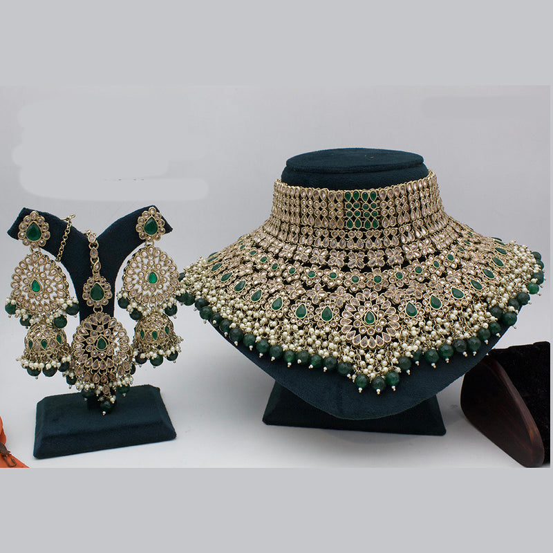 India Art  Kundan  Stone And Beads Necklace Set