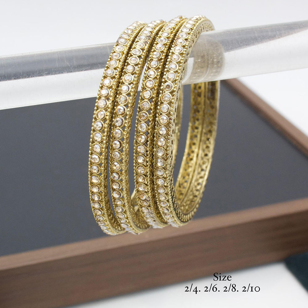 India Art Gold Plated Austrian Stone Bangles Set
