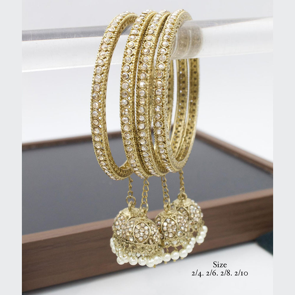 India Art Gold Plated Austrian Stone Bangles Set