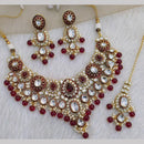 India Art Gold Plated Kundan And Beads Necklace Set