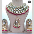 India Art Gold Plated Kundan Stone And Meenakari Necklace Set 