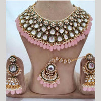 India Art Gold Plated Kundan Stone And Meenakari Necklace Set