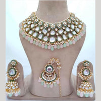India Art Gold Plated Kundan Stone And Meenakari Necklace Set
