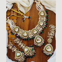 India Art Gold Plated Kudan And Pearl Necklace Set