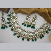 India Art Gold Plated  Kundan Stone And Beads Necklace Set