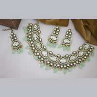 India Art Gold Plated  Kundan Stone And Beads Necklace Set