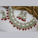 India Art Gold Plated  Kundan Stone And Beads Necklace Set