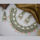 India Art Gold Plated  Kundan Stone And Beads Necklace Set