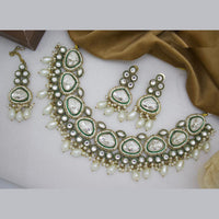 India Art Gold Plated  Kundan Stone And Beads Necklace Set