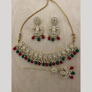 India Art Gold plated Kundan Beads And Pearl Necklace Set
