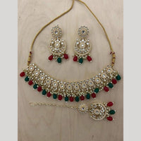 India Art Gold plated Kundan Beads And Pearl Necklace Set
